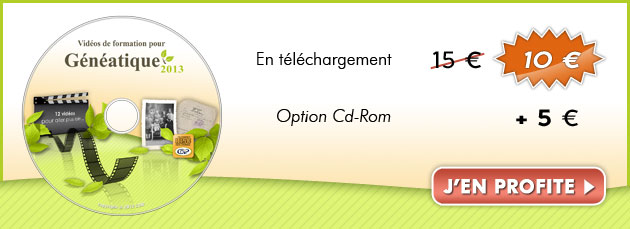 Vidéos de formation pour Généatique 2013 : 10 € en téléchargement, 5 € l'option Cd-Rom