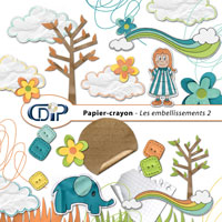 Embellissements du kit de scrapbooking