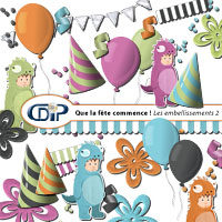 Embellissements du kit de scrapbooking