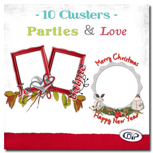 Love and parties mini pack of cluster frames