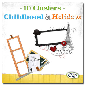 Childhood and holidays mini pack of cluster frames