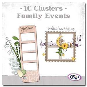 Family events mini pack of cluster frames